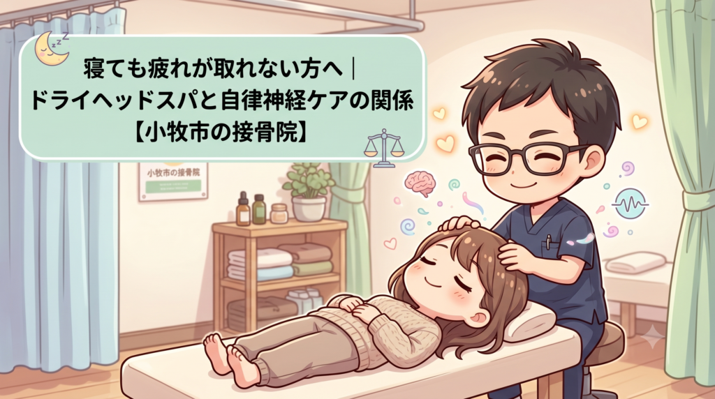 小牧市で寝ても疲れが取れない方へ、ドライヘッドスパと自律神経ケアで首や頭まわりの緊張を整える接骨院ケア