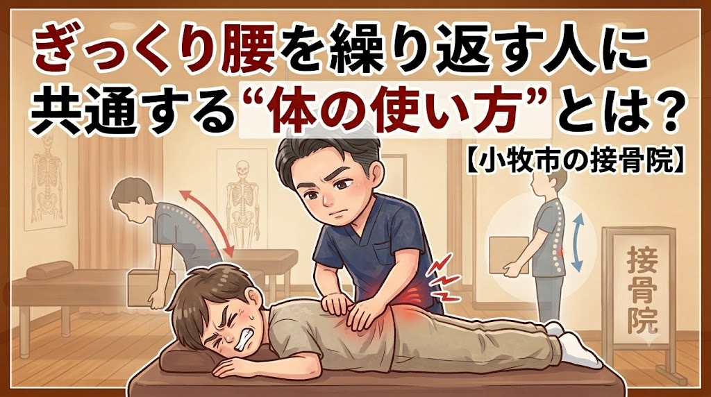 小牧市でぎっくり腰を繰り返す方へ、腰だけでなく股関節・骨盤・背中の使い方から見直す接骨院ケア