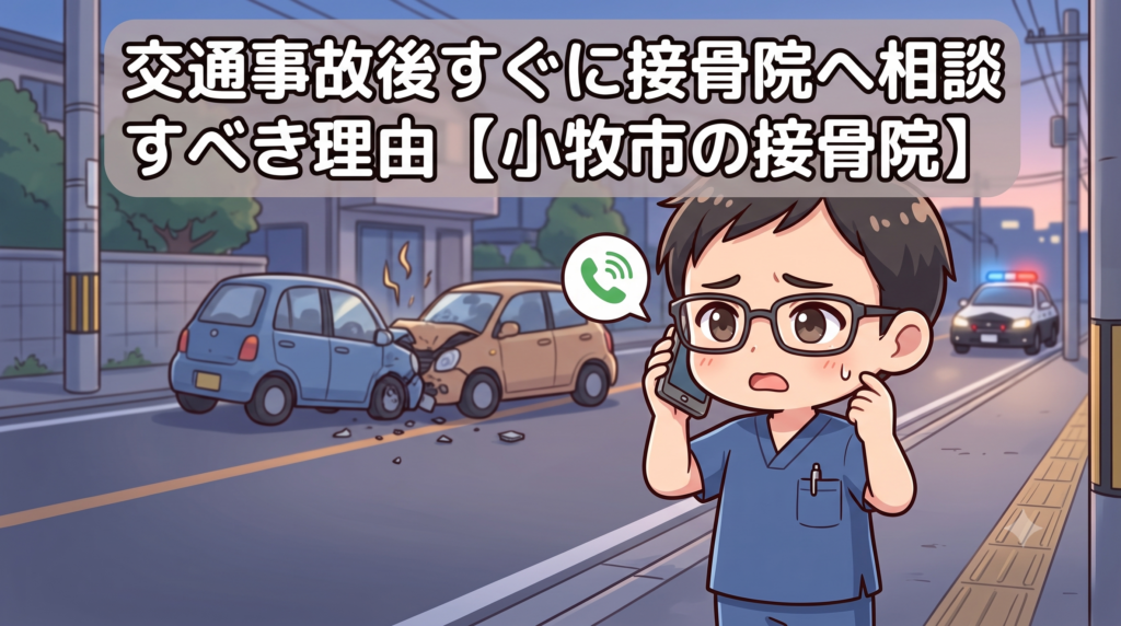 小牧市で交通事故後すぐに接骨院へ相談すべき理由を解説するBTG接骨院 小牧院のアイキャッチ画像