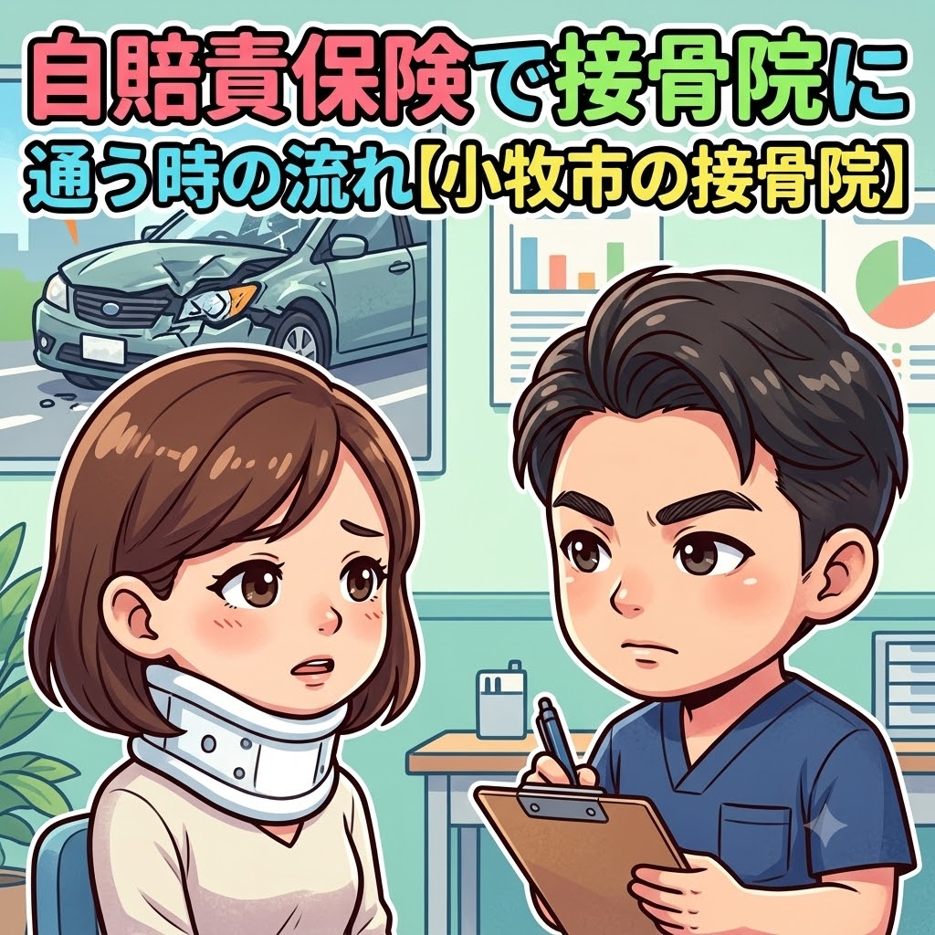小牧市で自賠責保険を使って接骨院に通う時の流れを解説するBTG接骨院 小牧院のアイキャッチ画像